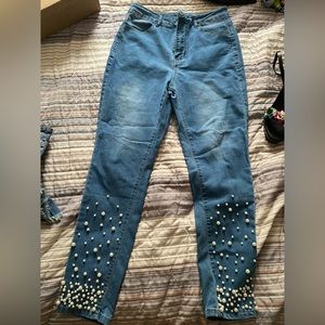 Never been worn pearl beaded jeans